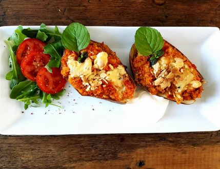 Obiad 500kcal – Faszerowany bakłażan