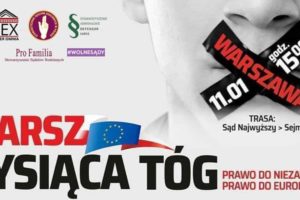 "Marsz tysiąca tóg" - plakat organizatorów akcji