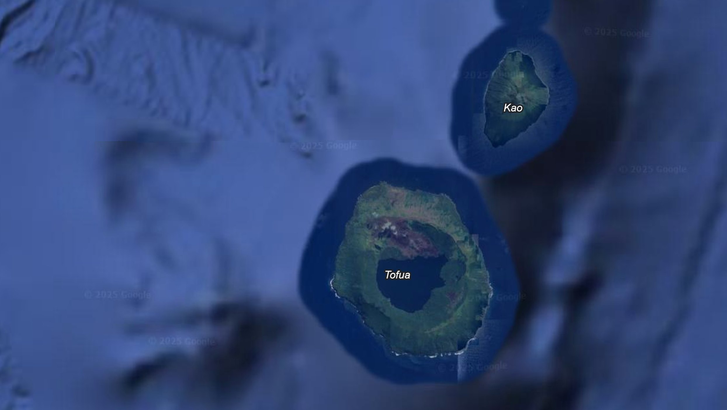 Wulkan Tofua – widok 3D z Google Earth